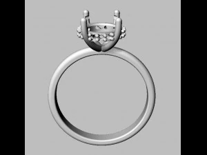 Classic Oval Gemstone Ring 3D Print Model