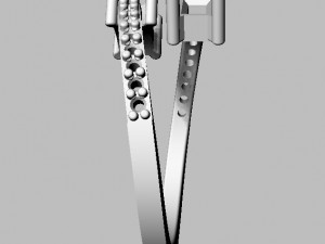 Baguete Gemstone Ring Modelo de Impressão 3D