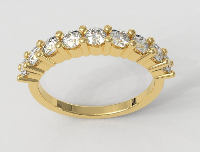 3mm Half Wedding Band Modèles 3D en vedette .c4d .max .obj .3ds .fbx .stl .blend 