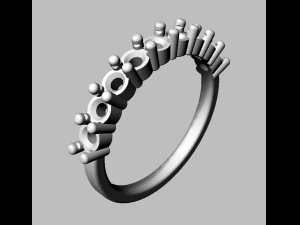 3mm Half Wedding Band 3D Print Model