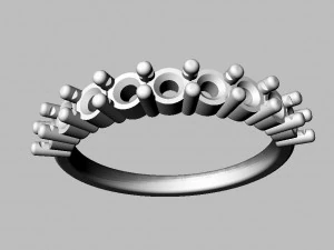 3mm Half Wedding Band 3D Print Model