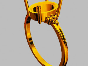 Oval Gemstone Classic Ring 3D 프린트 모델