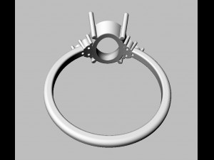 Oval Gemstone Classic Ring 3D 프린트 모델