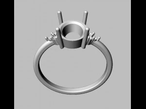 타원형 보석 클래식 반지 3D 프린트 모델