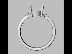 Oval Gemstone Classic Ring 3D 프린트 모델