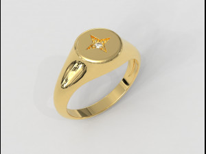 Star Signet Ring 3D Принт Модель