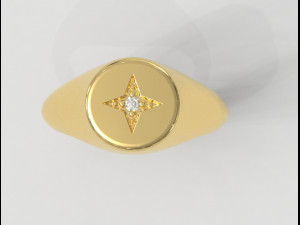Star Signet Ring 3D Принт Модель