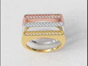 Anel de diamante cl&aacute;ssico Modelo de Impressão 3D