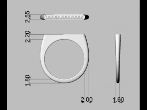 Classic Diamond Ring 3D Print Model