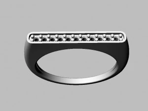 Classic Diamond Ring 3D Print Model