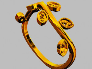 Leafs Diamond Ring Modelo de Impressão 3D