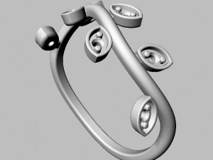 Leafs Diamond Ring 3D Print Model