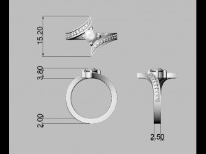Round Gemstone Ring Model Cetak 3D