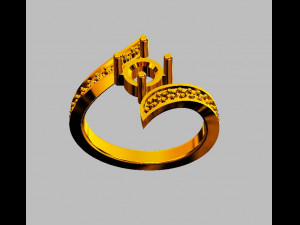 Round Gemstone Ring Model Cetak 3D