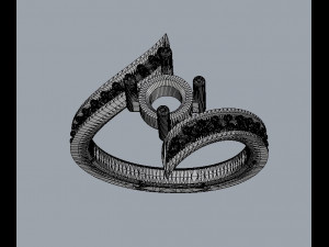 Round Gemstone Ring Model Cetak 3D