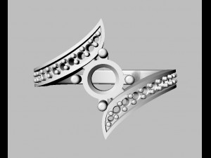 Round Gemstone Ring Model Cetak 3D