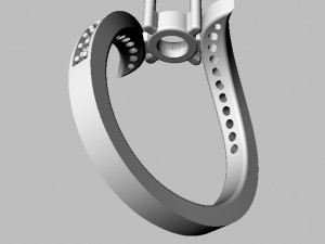 Round Gemstone Ring Model Cetak 3D