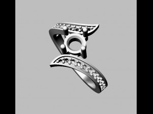 Round Gemstone Ring Model Cetak 3D