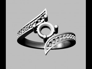 Round Gemstone Ring Model Cetak 3D