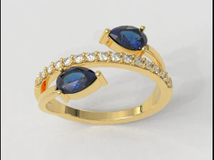 Кольцо с драгоценным камнем 3D Принт Модель