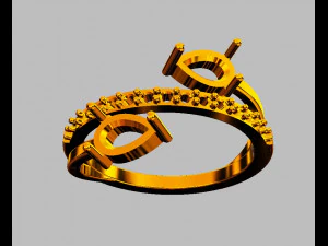Gemstone Ring 3D Print Model