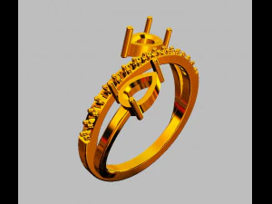 Gemstone Ring 3D Print Model