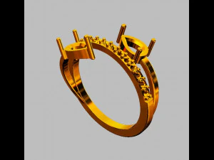 Gemstone Ring 3D Print Model