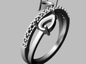 Gemstone Ring 3D Print Model