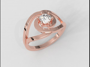 5mm Diamond Solitaire Ring Modelo de Impressão 3D