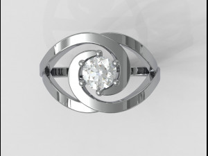 5mm Diamond Solitaire Ring Modelo de Impressão 3D