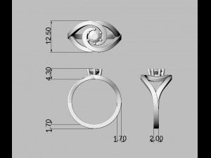 5mm Diamond Solitaire Ring Modelo de Impressão 3D