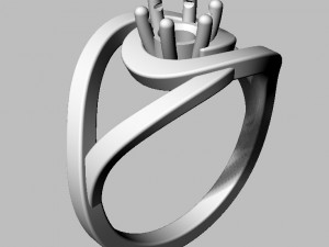 5mm Diamond Solitaire Ring Modelo de Impressão 3D