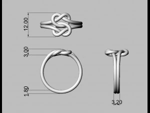 Double Knot Ring 3D Print Model
