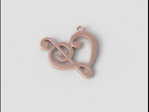 Music Love - Treble Clef Pendant Modelo de impresión 3D