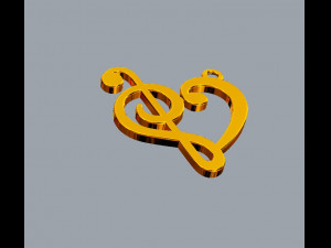 Music Love - Treble Clef Pendant Modelo de impresión 3D