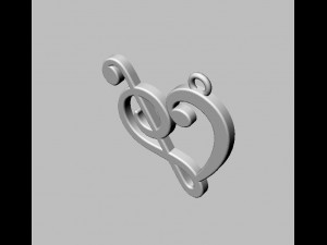 Music Love - Treble Clef Pendant Modelo de impresión 3D