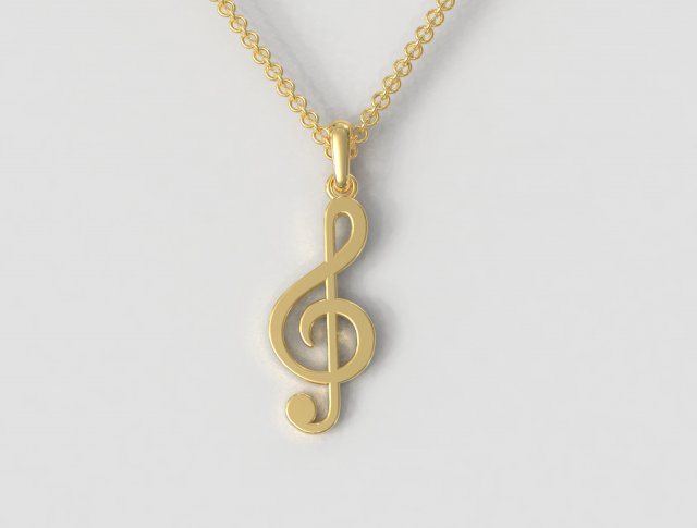 Treble clef Pendant 3D प्रिंट मॉडल .c4d .max .obj .3ds .fbx .stl .blend