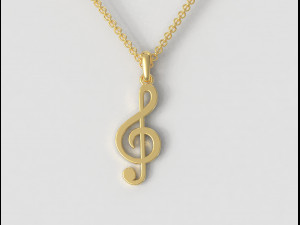 Treble clef Pendant 3Dプリントモデル