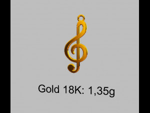 Treble clef Pendant 3D प्रिंट मॉडल