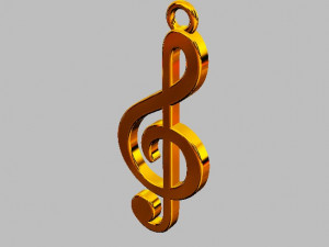 Treble clef Pendant 3D प्रिंट मॉडल