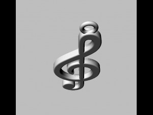 Treble clef Pendant 3D प्रिंट मॉडल