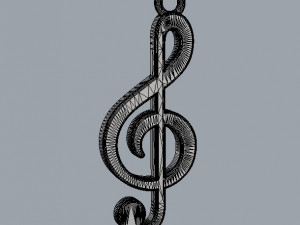 Treble clef Pendant 3D प्रिंट मॉडल