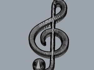 Treble clef Pendant 3D प्रिंट मॉडल