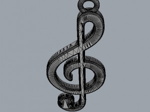Treble clef Pendant 3D प्रिंट मॉडल