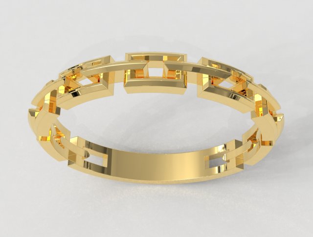 Chain Ring 3D Print Model .c4d .max .obj .3ds .fbx .stl .blend 