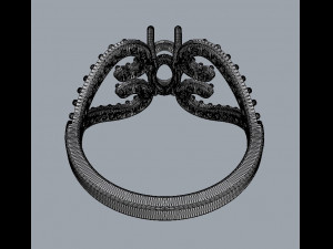 Oval Gemstone Heart Ring Modèles 3D en vedette