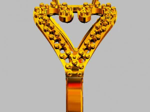 Oval Gemstone Heart Ring 3D Print Model