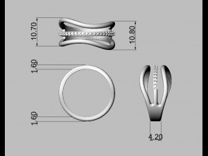 Diamond Waves Ring 3D Print Model