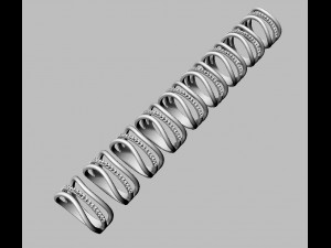 Diamond Waves Ring 3D Print Model
