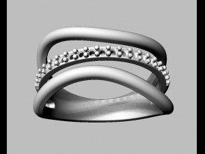 Diamond Waves Ring 3D Print Model